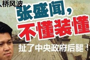 調侃副教長張盛聞，在情人橋風波中，不懂裝懂！一裡路還沒走完就急著出來露臉了！