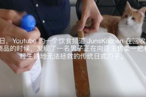 【趣味事件】Youtube博主3美元購下生鏽傳統日式刀子幾經打磨後刀子竟然可以在水中切開葉片！