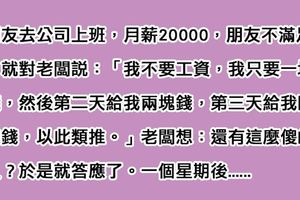 朋友不滿足月薪2萬，便向老闆提議：我只要一塊錢！沒想到一個星期後他卻欲哭無淚！能看懂結局的都是人才啊......