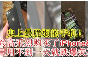 史上最脆弱的手機！興高采烈購買了iPhone8，結果用不到一天就跌爆屏幕！