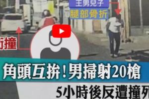 「風飛砂幫角頭」遇「四海幫大哥」2人早有嫌隙，王姓角頭酒後失控到鐘姓大哥地盤狂掃20多槍後反遭撞死！！