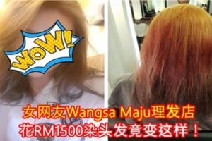 女網友WangsaMaju理發店花RM1500染頭發竟變這樣！