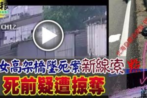 少女高架橋墜死案新線索死前疑遭掠奪