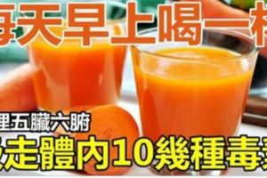 每天早上喝一杯，給五臟六腑清理毒素，吸走體內10幾種毒素！