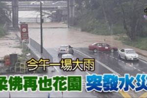 今午一場大雨柔佛再也花園突發水災