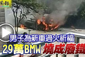 男子為新車過火祈福-29萬bmw燒成廢鐵
