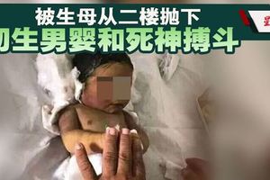 生母從二樓拋下．初生男嬰仍和死神搏鬥