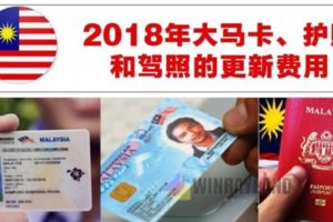 2018最新大馬卡、護照和駕照的更新費用