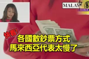 (有視頻看）各國數鈔票方式馬來西亞代表太慢了