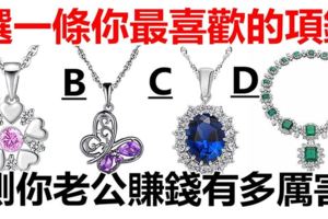 心理測試：四條漂亮的項鍊你最喜歡哪個，測你老公賺錢有多厲害