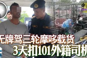 莎阿南:無牌駕三輪摩哆載貨3天扣101外籍司機
