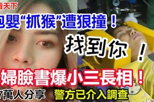 抱嬰「抓猴」遭小三開車狠撞！少婦臉書爆小三長相！警方已介入調查！