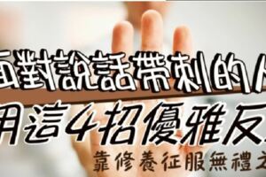 面對說話帶刺的人，你要用「4招」優雅反擊！微笑面對無禮之人，靠修養征服無禮之人！