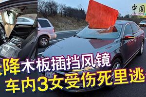 「天降」木板插擋風鏡車內3女受傷死裡逃生