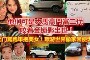 他們可是大馬豪門富二代，咬著金鎖匙出世！出門駕跑車抱美女！