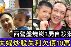 西營盤燒炭3屍自殺案夫婦炒股失利欠債10萬