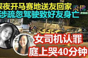深夜開馬賽地送友回家，涉疏忽駕駛致好友身亡！女司機認罪庭上哭40分鐘！