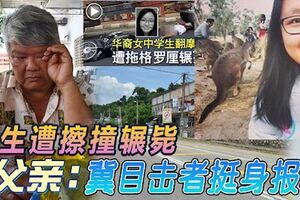 華裔女生遭擦撞輾斃，父親：冀目擊者挺身報料，還原事故真相！