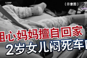 粗心媽媽擅自回家2歲女兒被活活悶死車內