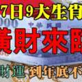 9月17日橫財來臨，九大生肖抓住財運到年底不愁錢