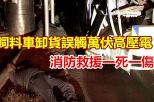 飼料車卸貨誤觸萬伏高壓電消防救援一死一傷