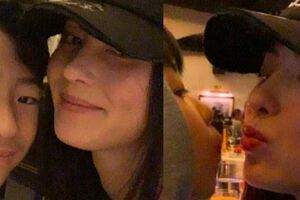 38歲張柏芝曬母子合影，大兒子長了小鬍子，二兒子側臉像謝霆鋒
