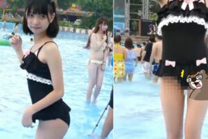 絕嫩Coser穿高叉！一轉。。。。宅男卡位搶拍：絕對是故意