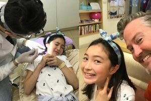 9歲夏天初次嘗試打耳洞，老爸夏克立為給女兒壯膽親身上陣