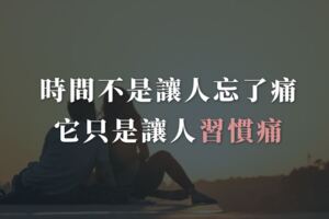 時間不是讓人忘了痛，它只是讓人習慣痛