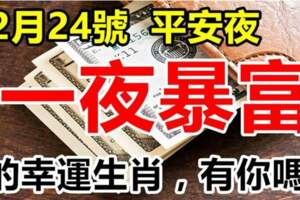 12月24號平安夜，一夜暴富的幸運生肖