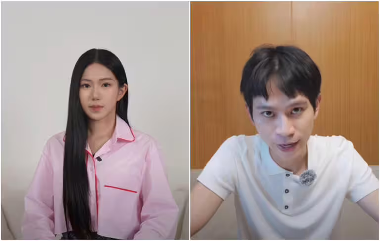 家寧、Andy分手後隔空互撕。(圖/YT@秘月期POPOO、Andy Teacher) 家寧、Andy分手後隔空互撕。(圖/YT@秘月期POPOO、Andy Teacher)