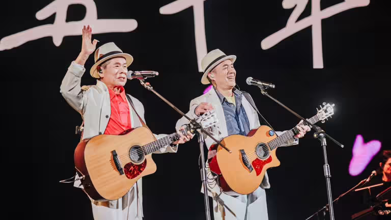 「清清楚楚二重唱」為民歌大巨蛋寫歌。（圖／中華音樂人交流協會提供）
