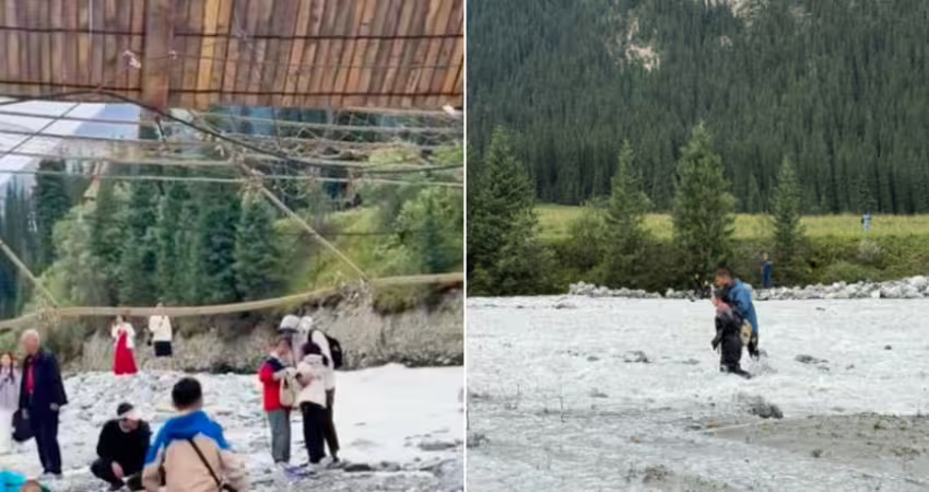 景區吊橋突然斷裂！29人瞬間滑落　「5人慘死」現場影片曝光