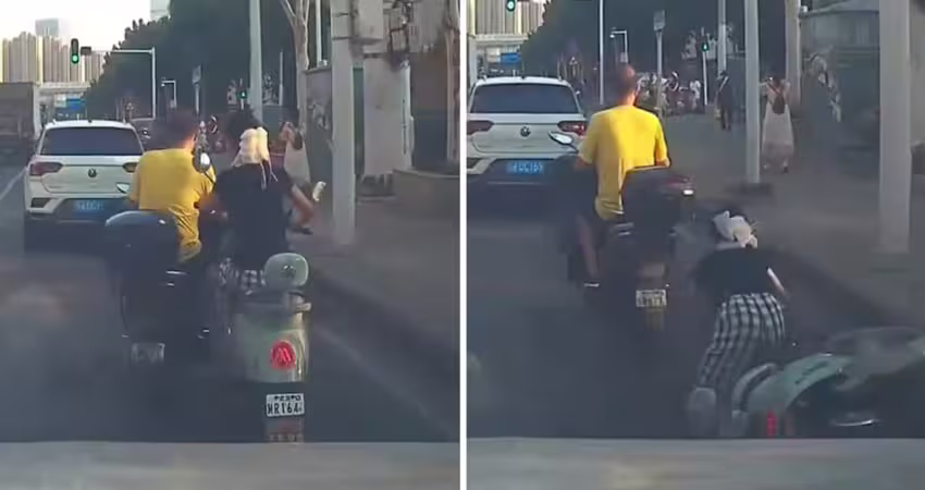 強行超車撞倒女子　竟頭也不回跑了