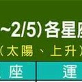 1/30~2/5 各星座整體運勢