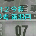 7/1.2 今彩【財神密碼】 參考 兩期用