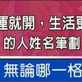 念轉運就開，生活更快樂的人姓名筆劃