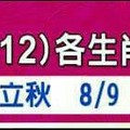 緊急狀況，8/6~8/12 各生肖的整體運勢。。≠