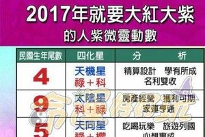 2017年就要大紅大紫的人紫微靈動數