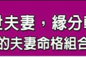 像七世夫妻，緣分斬不斷的夫妻命格組合