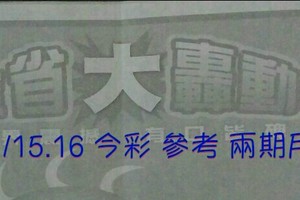 1/15.16 今彩 【大轟動】參考 兩期用