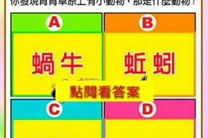 超神準測驗，測，“我靠什麼吃飯？” 題目：天氣晴朗，想去戶外踏青，這時候你發現青青草原上有小動物，那是什麼動物？