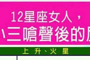 12星座女人，被小三嗆聲ㄒ後的反應&會全力悍衛自己婚姻不讓小三入侵的女人星座