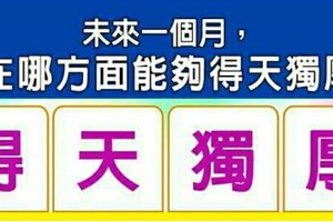 超神準測驗~~<未來一個月，我在哪方面能夠得天獨厚？>>>>>