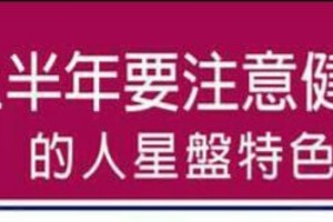 2016年上半年要注意健康問題的人星盤特色