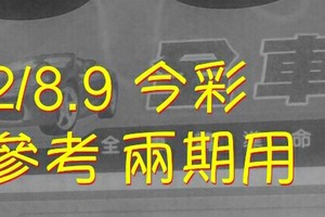 2/8.9 今彩 【神奇密碼】參考 兩期用