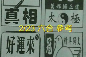 2/23 六合 。【好運來】【真相】【太極】 【冠軍鴿】。。參考。參考。。