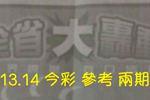 5/13.14 今彩【大轟動】 參考 兩期用