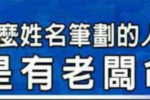 什麼姓名筆劃的人，就是有老闆命？