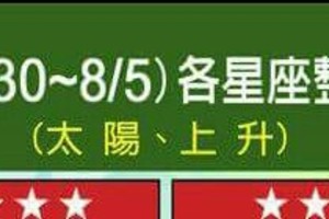 情況很緊急~7/30~8/5 各星座整體運勢